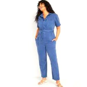 GAP - 1969 Denim jeans jumper jumpsuit size small S denim button up short sleeve